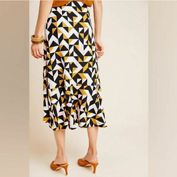 Maeve Anthropologie Small Tanya Geometric Abstract Midi Knit Skirt Pullon Womens - Picture 3 of 15